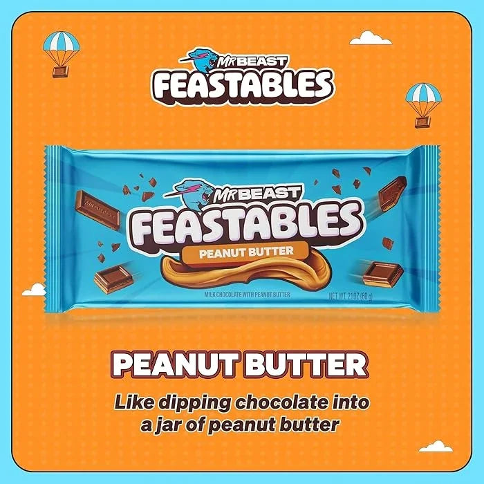 Feastables Peanut Butter Chocolate Bar, 60g - New - View 3 | Welaza
