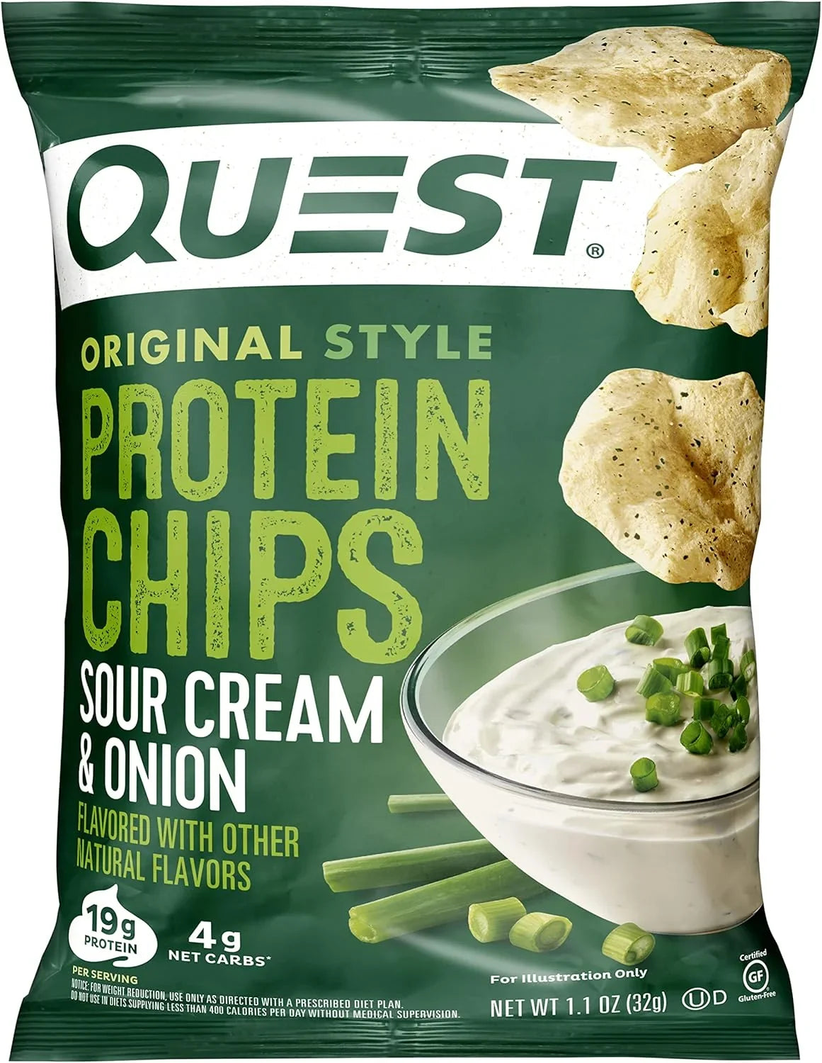 Quest Nutrition Protein Chips, Sour Cream & Onion, High Protein 32g