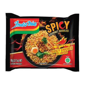 Indomie Hot Spicy Chicken Fried Gourmet Noodles, Halal Certified - 83g 10 Packs