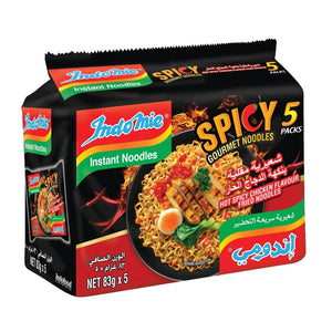 Indomie Hot Spicy Chicken Fried Gourmet Noodles, Halal Certified - 83g 10 Packs
