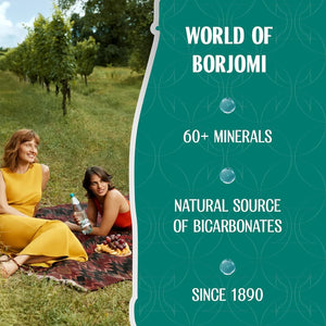 Borjomi Sparkling Glass Bottle Natural Mineral Water 12x330ml