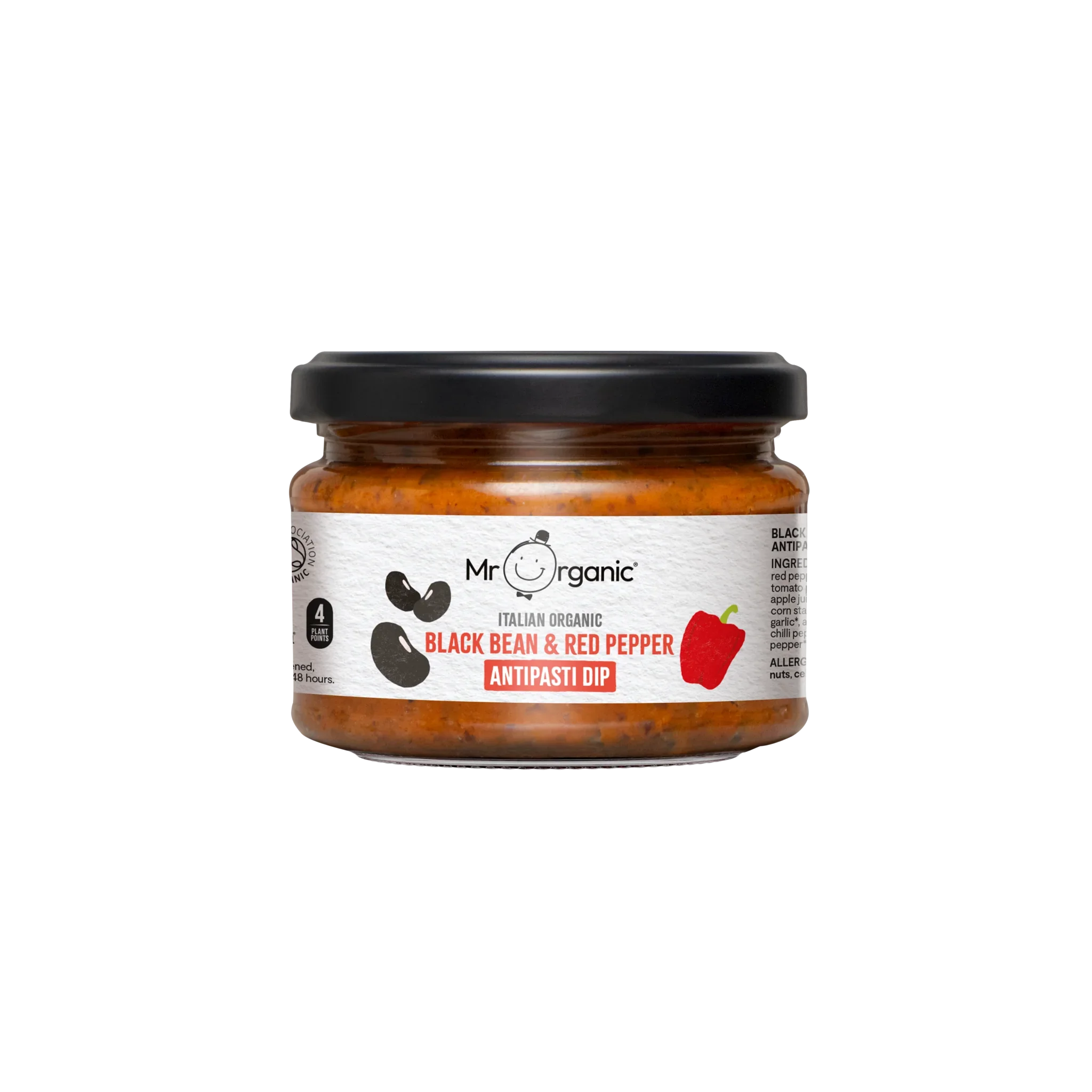 Mr Organic Black Bean & Red Pepper Antipasti Dip 230g