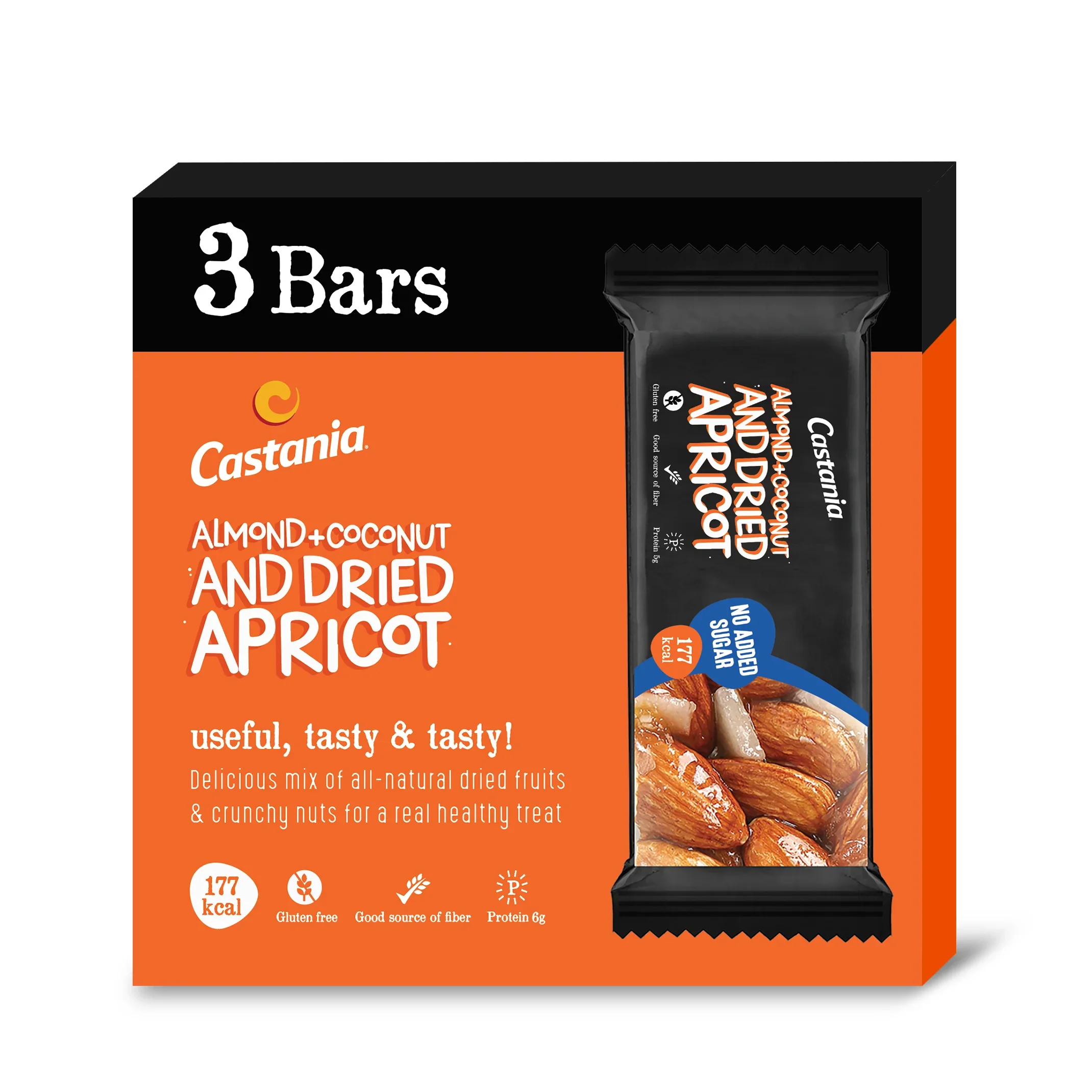 Castania Almonds & Coconuts No Added Sugar Healthy Bar 38G(3 Bars)Tripack Promo