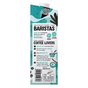 Alpro Barista plant-based milk carton with barista instructions and green design, iPlantBased UAE