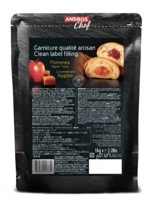 Andros Chef Frozen Caramelized Apple Clean Label Filling– Bake Stable, 1Kg