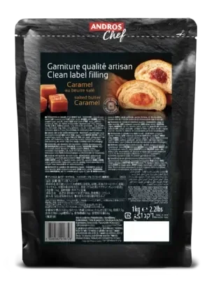 Andros Chef Frozen Salted Butter Caramel Clean Label Filling – Bake Stable, 1Kg