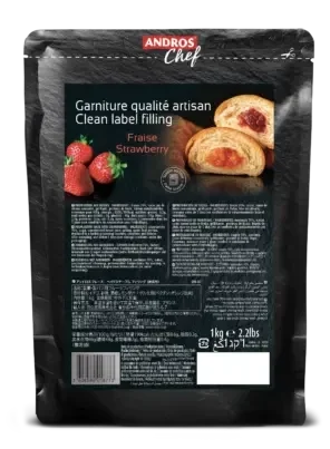 Andros Chef Frozen Strawberry Clean Label Filling – Bake Stable, 1Kg