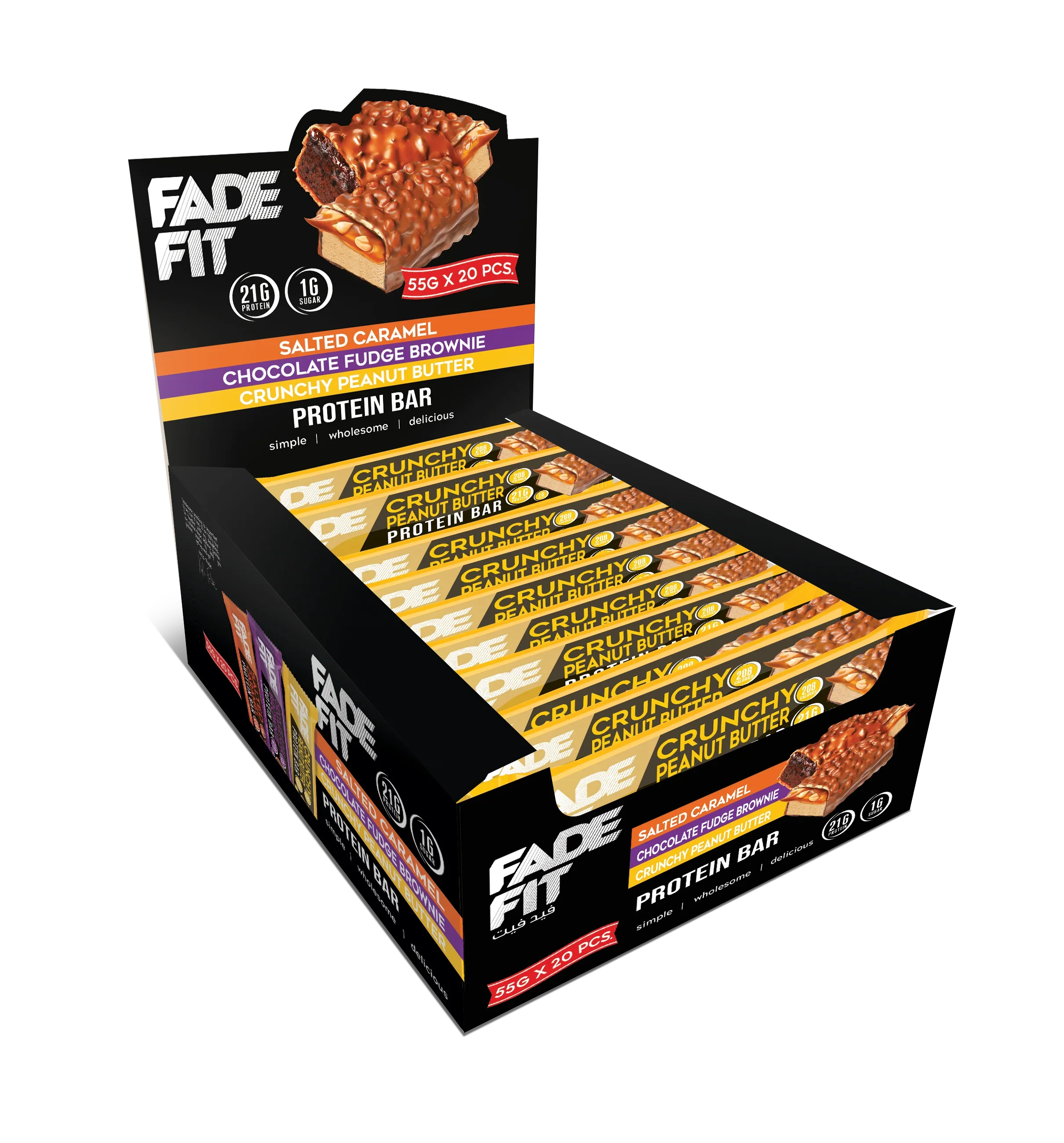 Fade Fit - Crunchy Peanut Butter Protein Bar (20 X 55g) Box