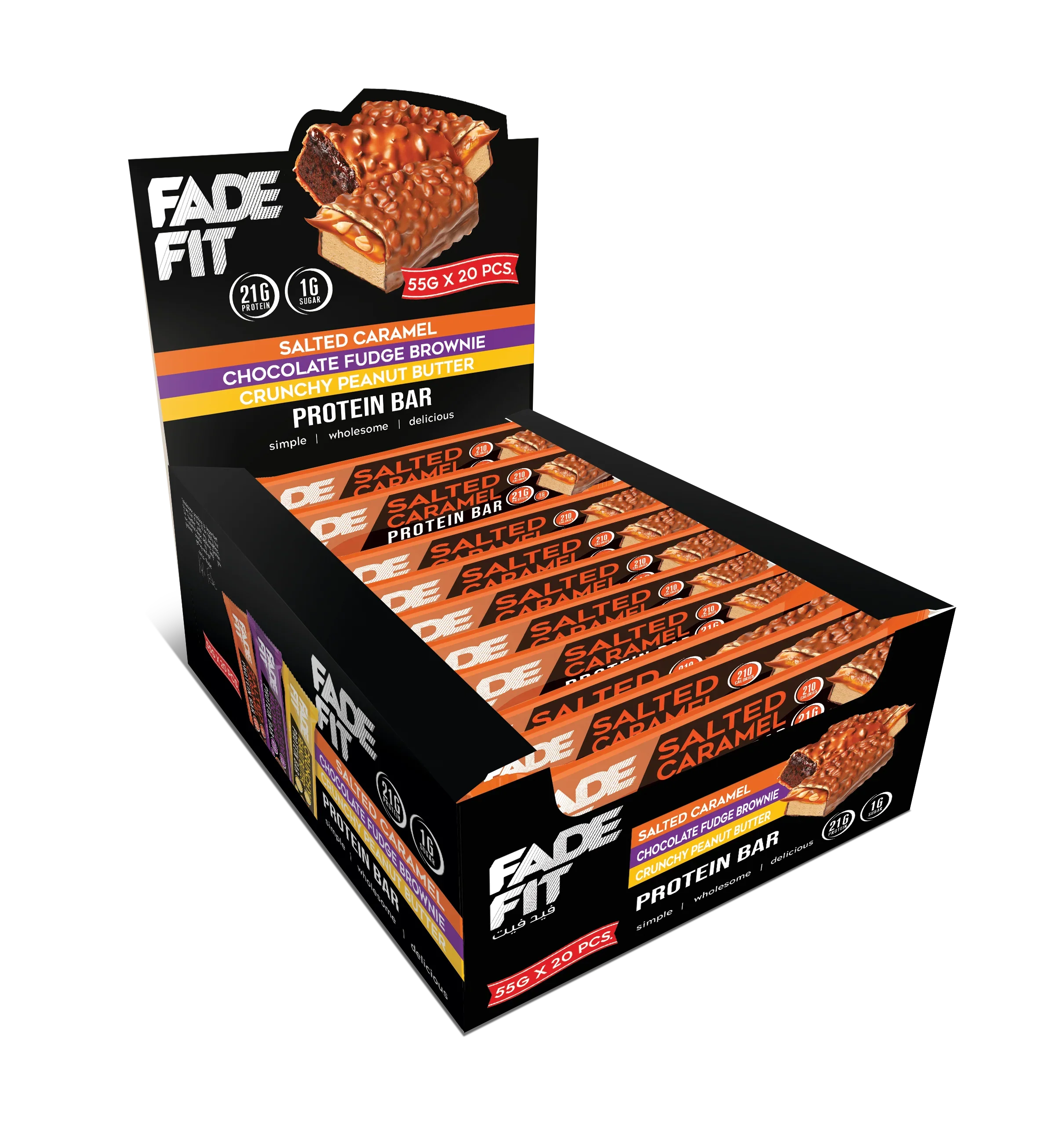 Fade Fit - Salted Caramel Protein Bar (20 X 55g) Box