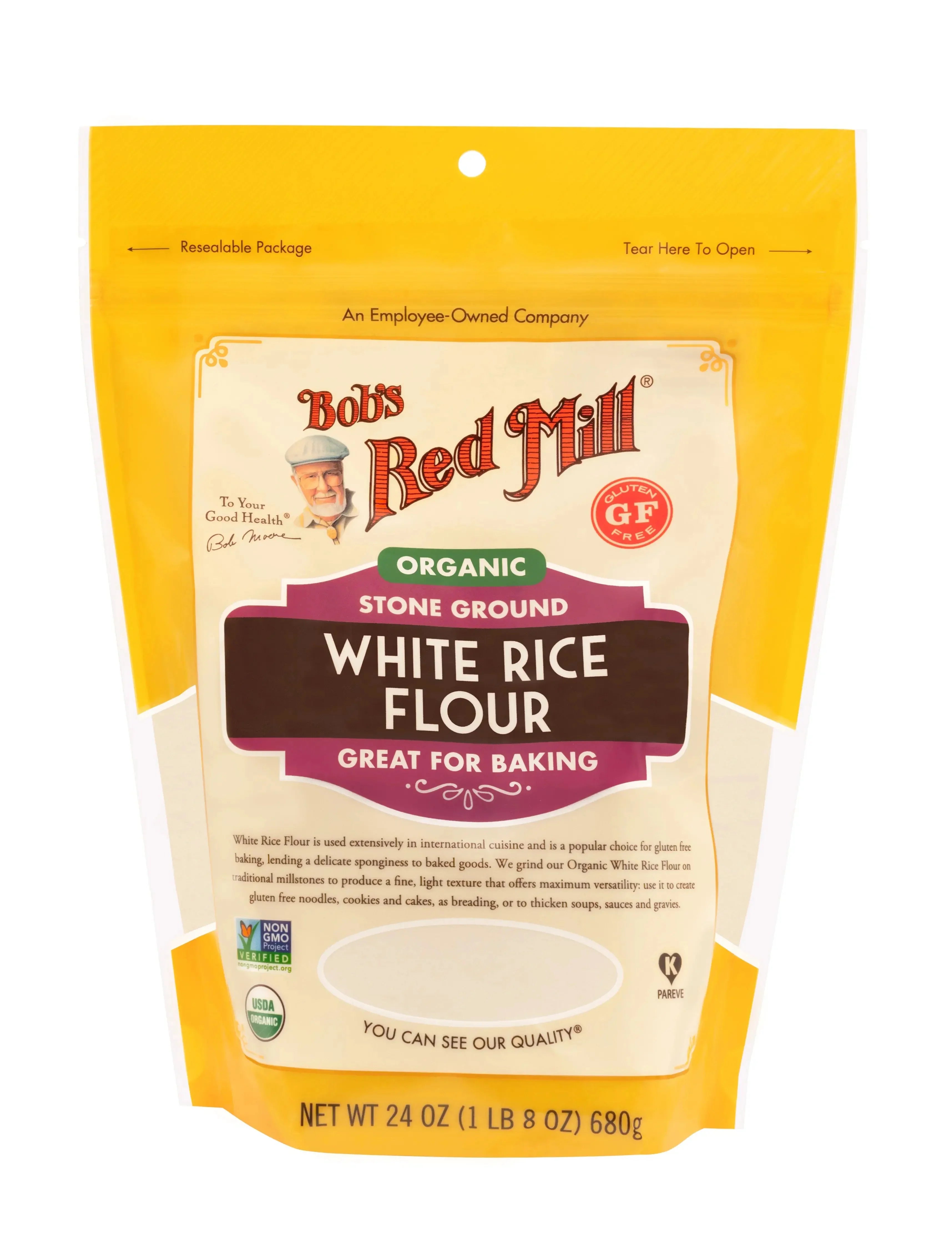 Bob's Red Mill Organic Stone Ground White Rice Flour, Gluten Free, 680gm