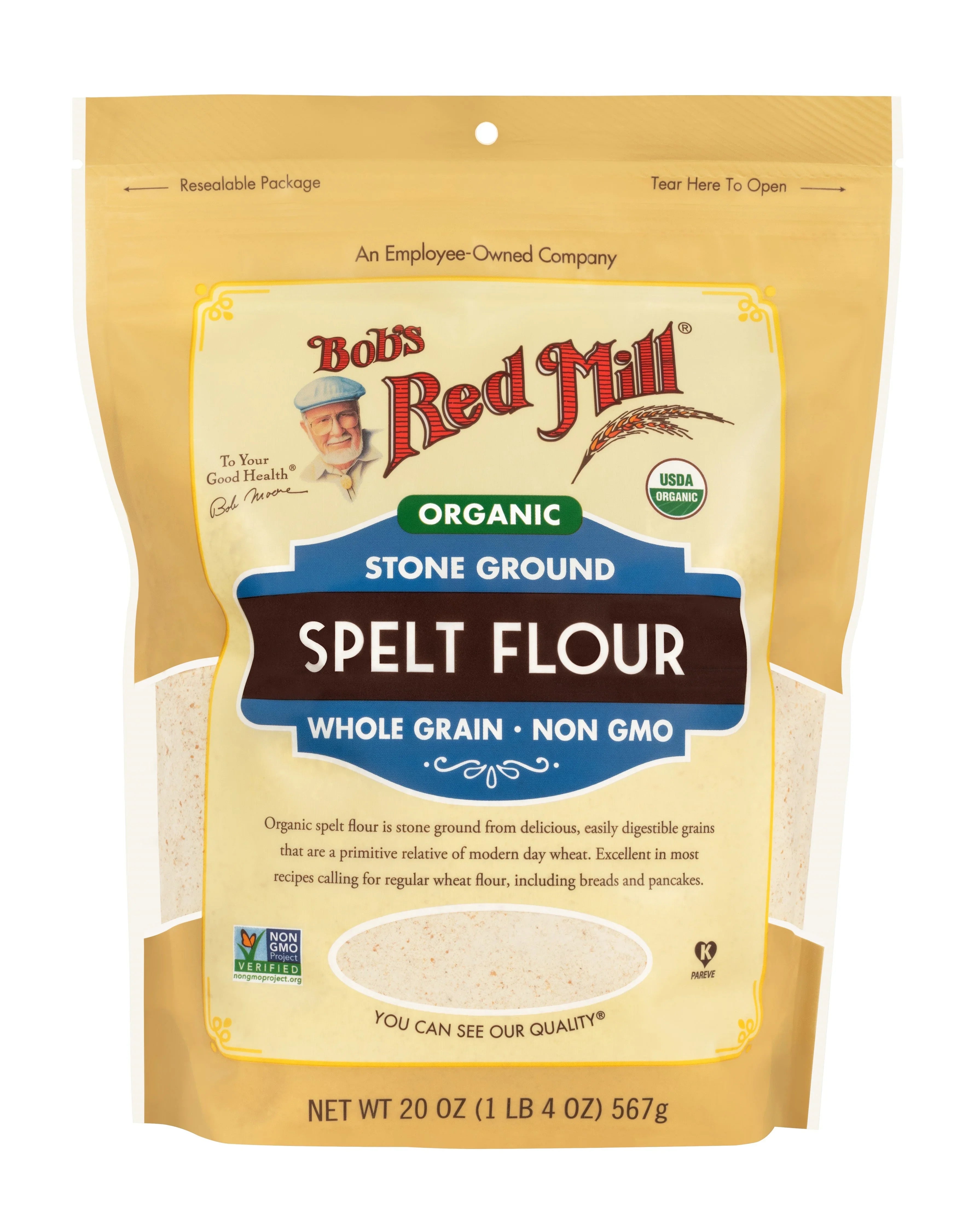 Bob's Red Mill Organic Whole Grain Spelt Flour, Non-GMO 567gm