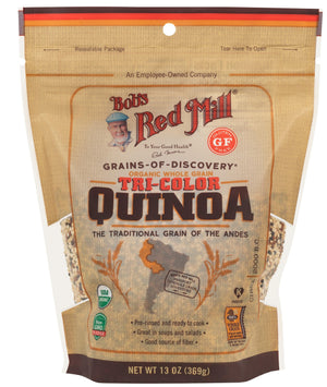 Bob's Red Mill Organic Whole Grain Tricolor Quinoa Grains, Gluten Free, Non-GMO 369gm