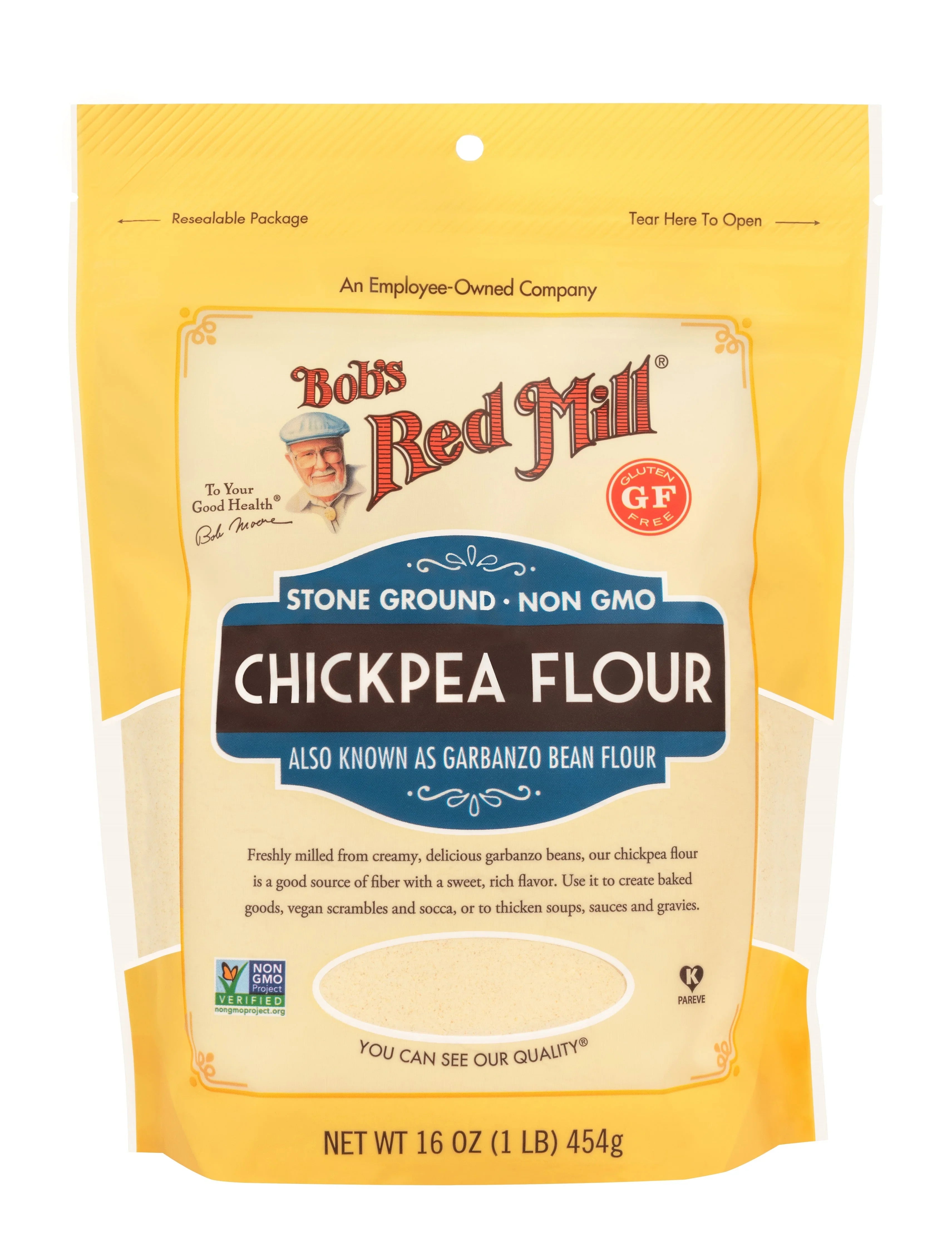 Bob's Red Mill Stone Ground Chickpea Flour , Non-GMO 454gm  (Garbanzo Bean Flour)