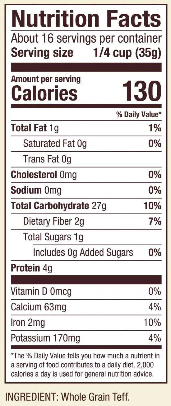 Bob's Red Mill Wholegrain Teff Flour - 11.34 Kg