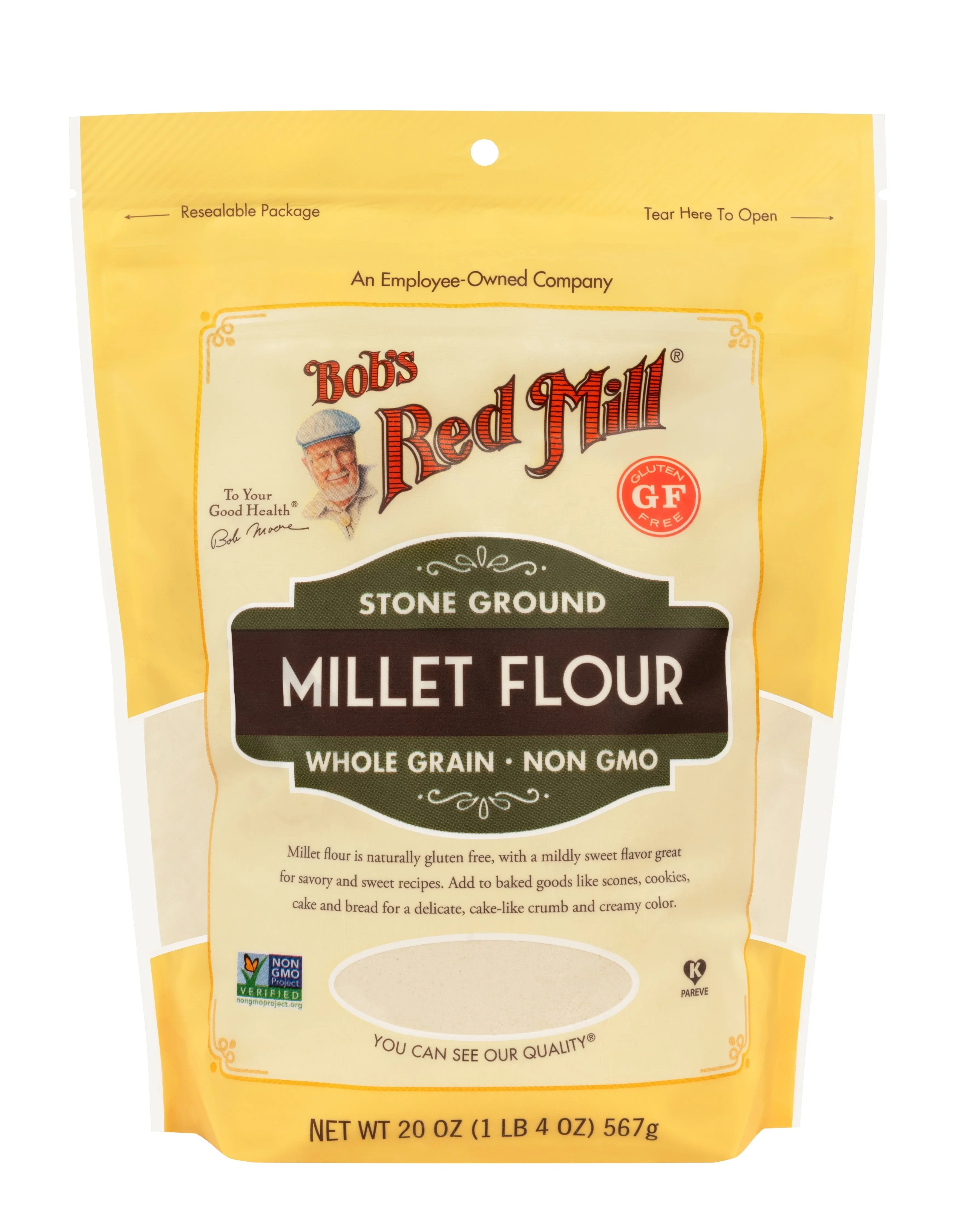 Bob's Red Mill Whole Grain Millet Flour, Gluten Free, Non-GMO