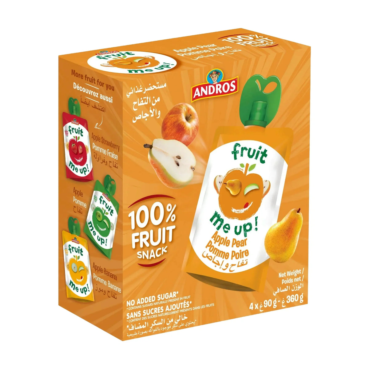 Fruit Me Up Apple & Pear Pouches, 4 × 90 g