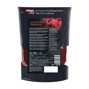 Andros Chef Frozen Raspberry high fruit compote 1Kg | Welaza