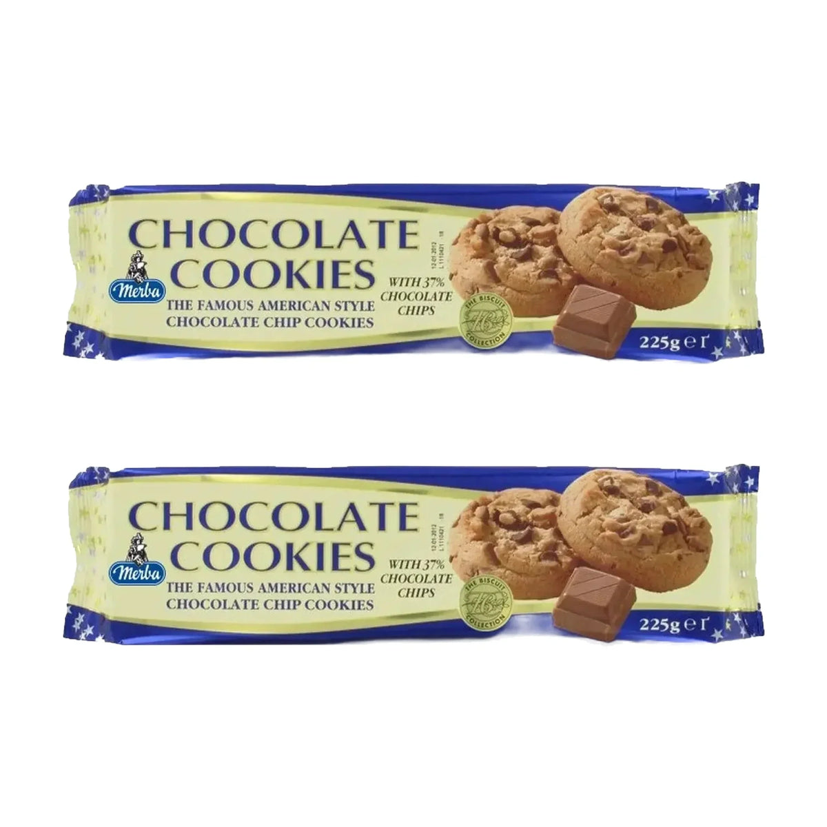Merba Chocolate Cookies 37% Chocolate 225g x 2