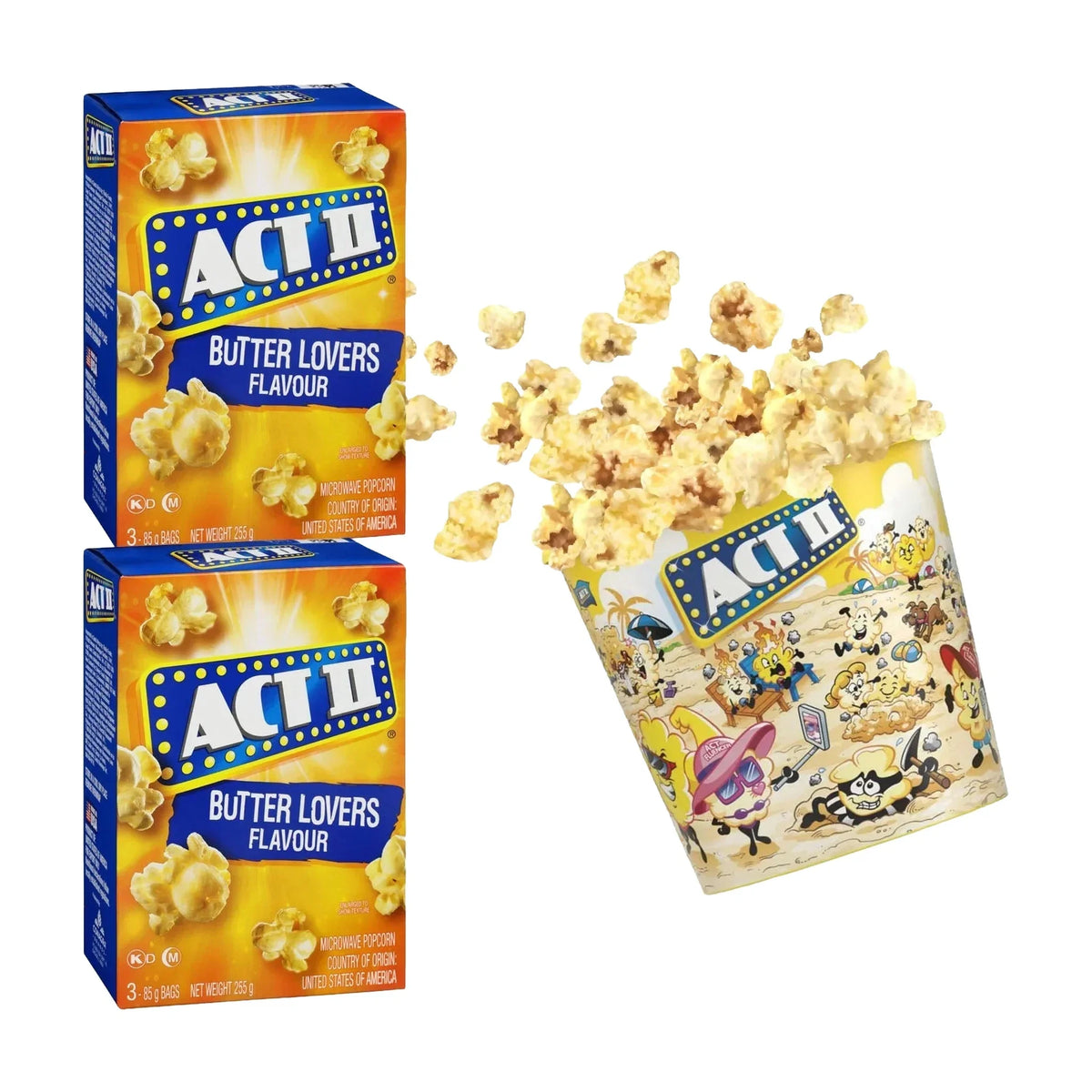 Act II Popcorn Butter Lover 255gm (Pack of 2).  Expiry dates 03-Jun-26