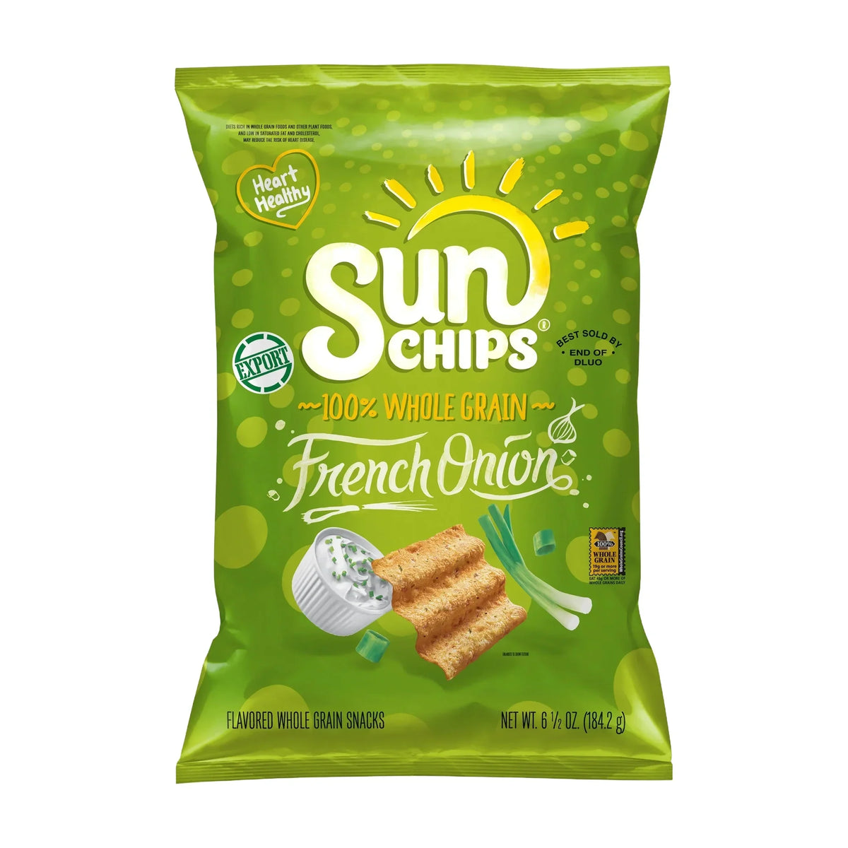 Sunchips French Onion 100% Whole Grain Snacks 6.5 OZ( 184.2g) - Export
