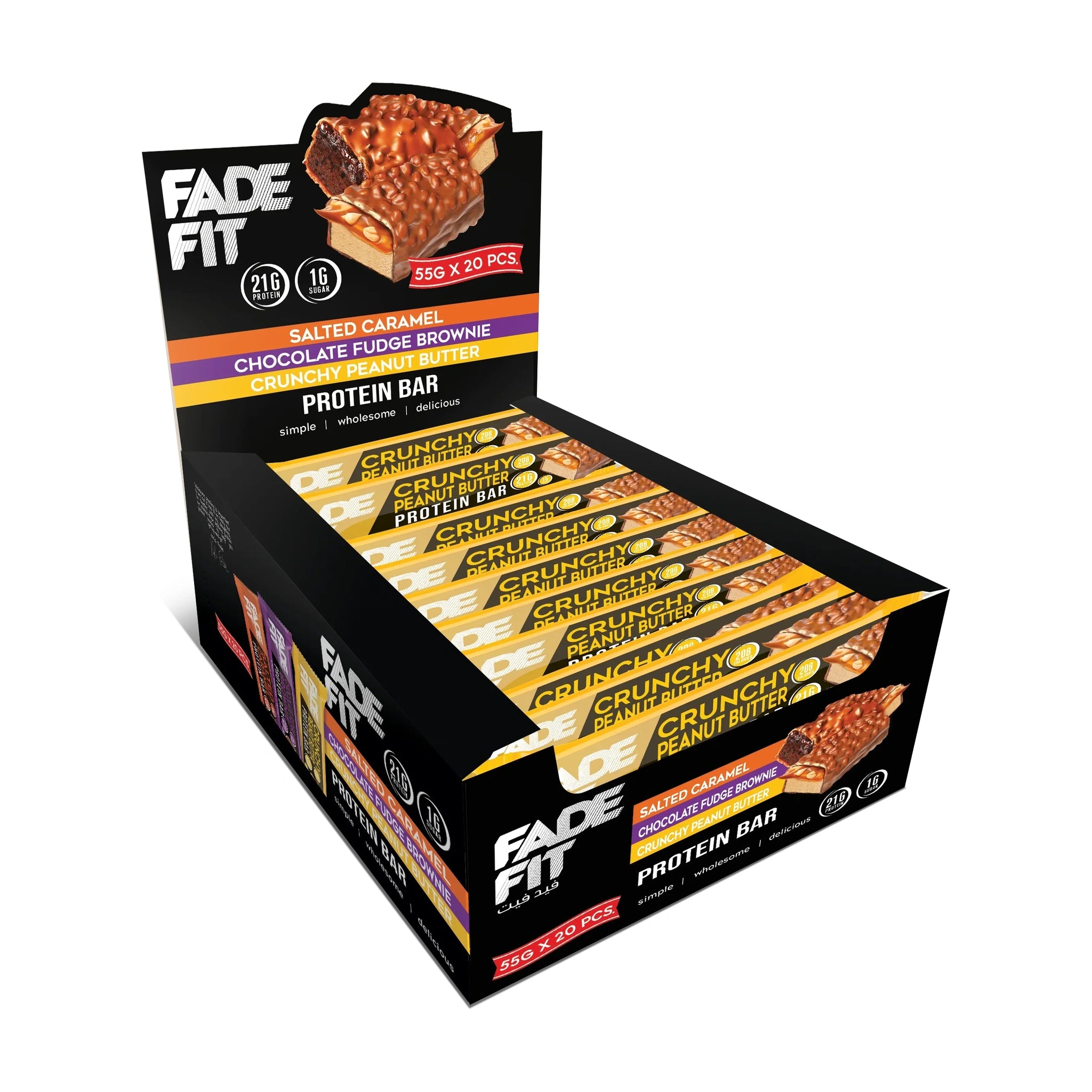 Fade Fit - Crunchy Peanut Butter Protein Bar (20 X 55g) Box