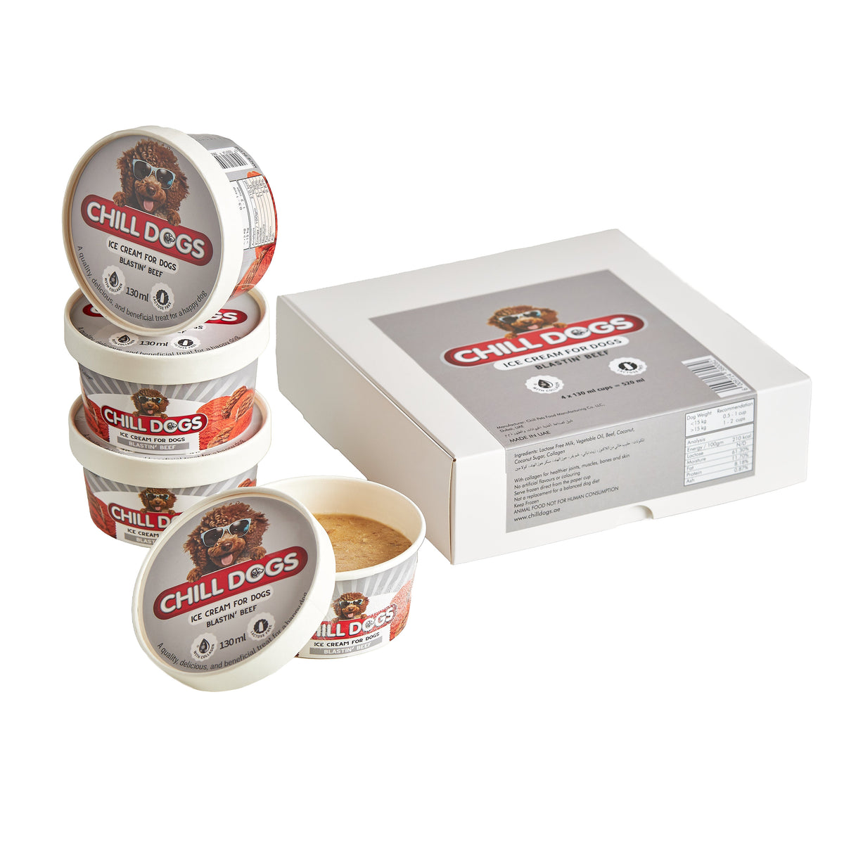 Chill Dogs Blastin' Beef Box 4Cups 130ml