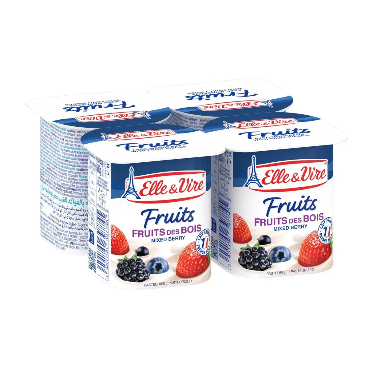 Elle and Vire Yoghurt Mixed Berry 4x125g