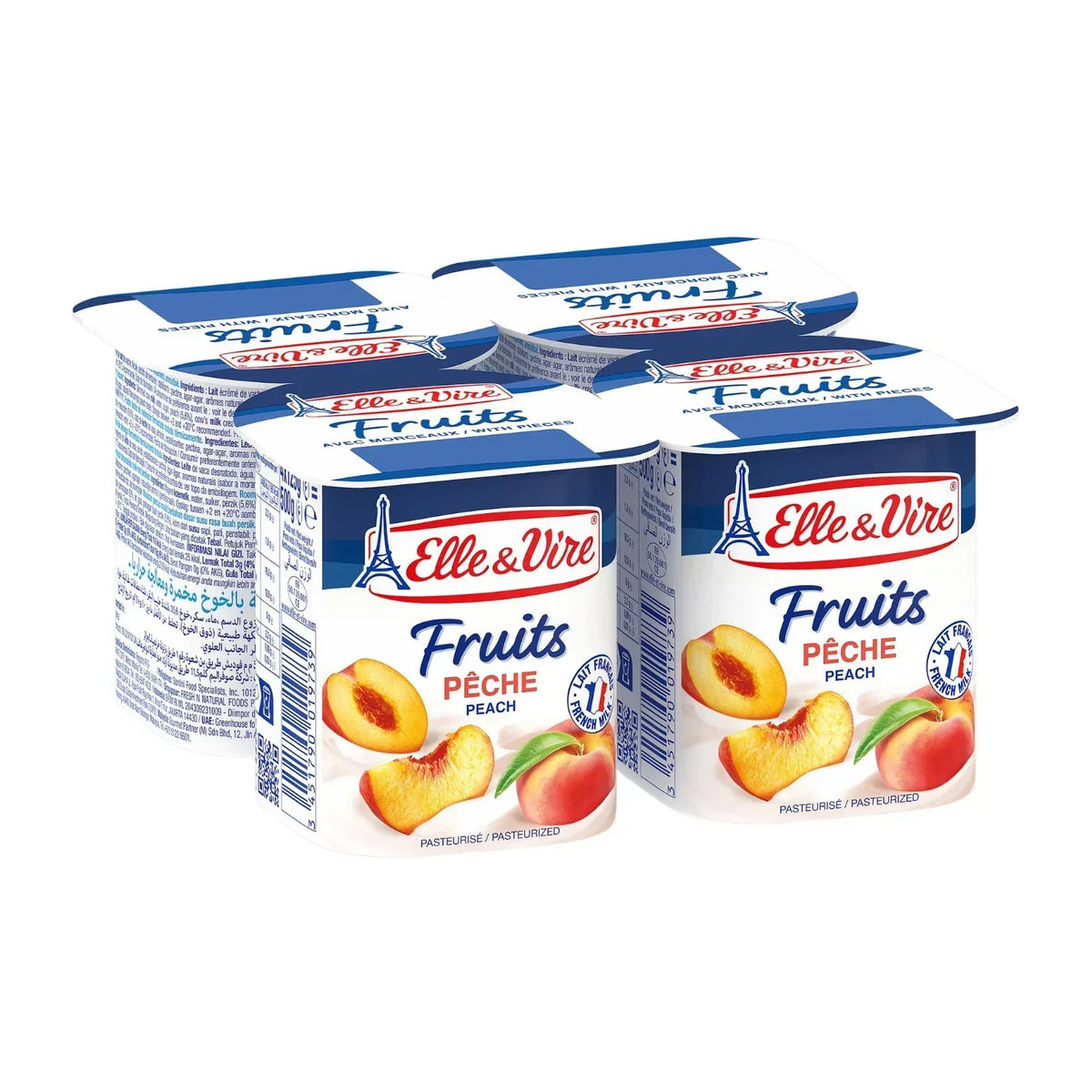 Elle and Vire Yoghurt Peach 4x125g