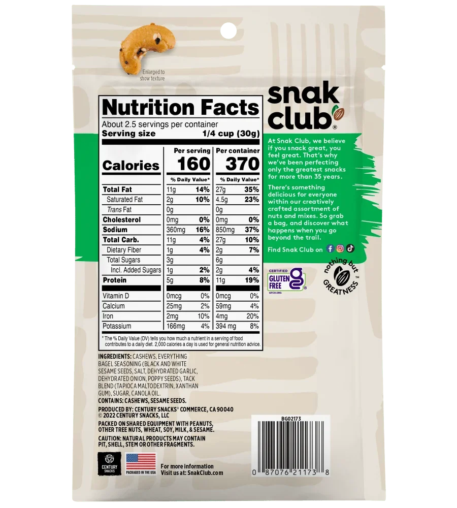 Snak Club Everything Bagel Cashews 71g