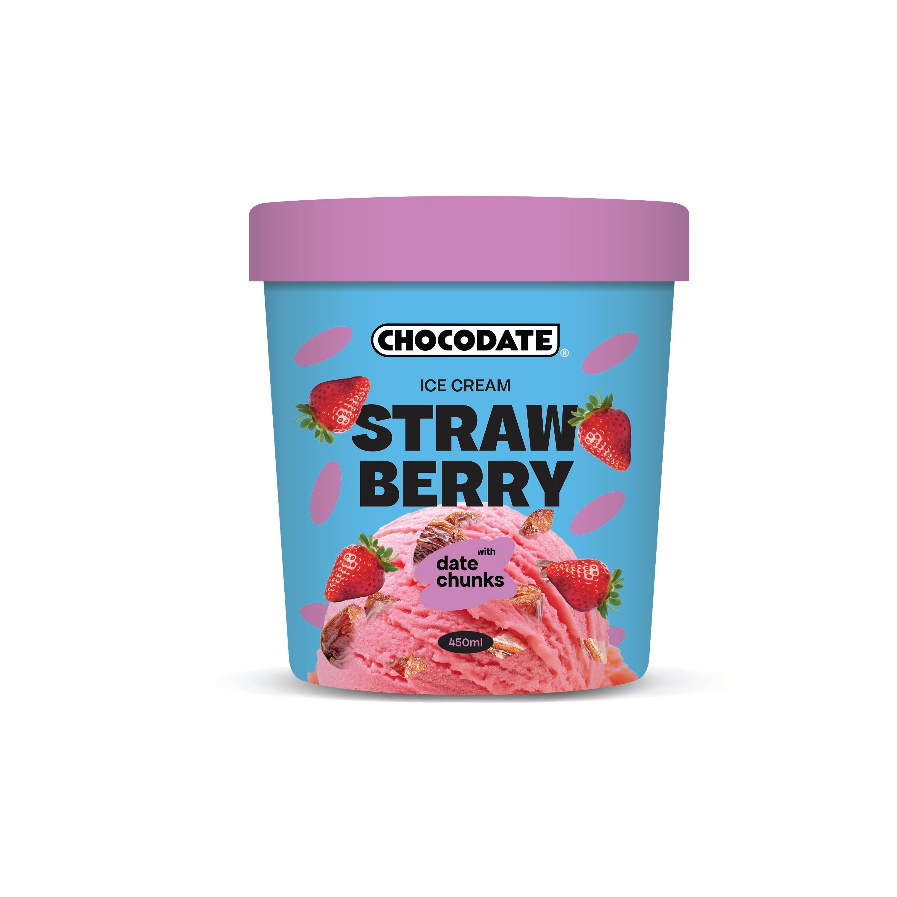 Chocodate ICE-CREAM STRAWBERRY TUB  450ML (360G)