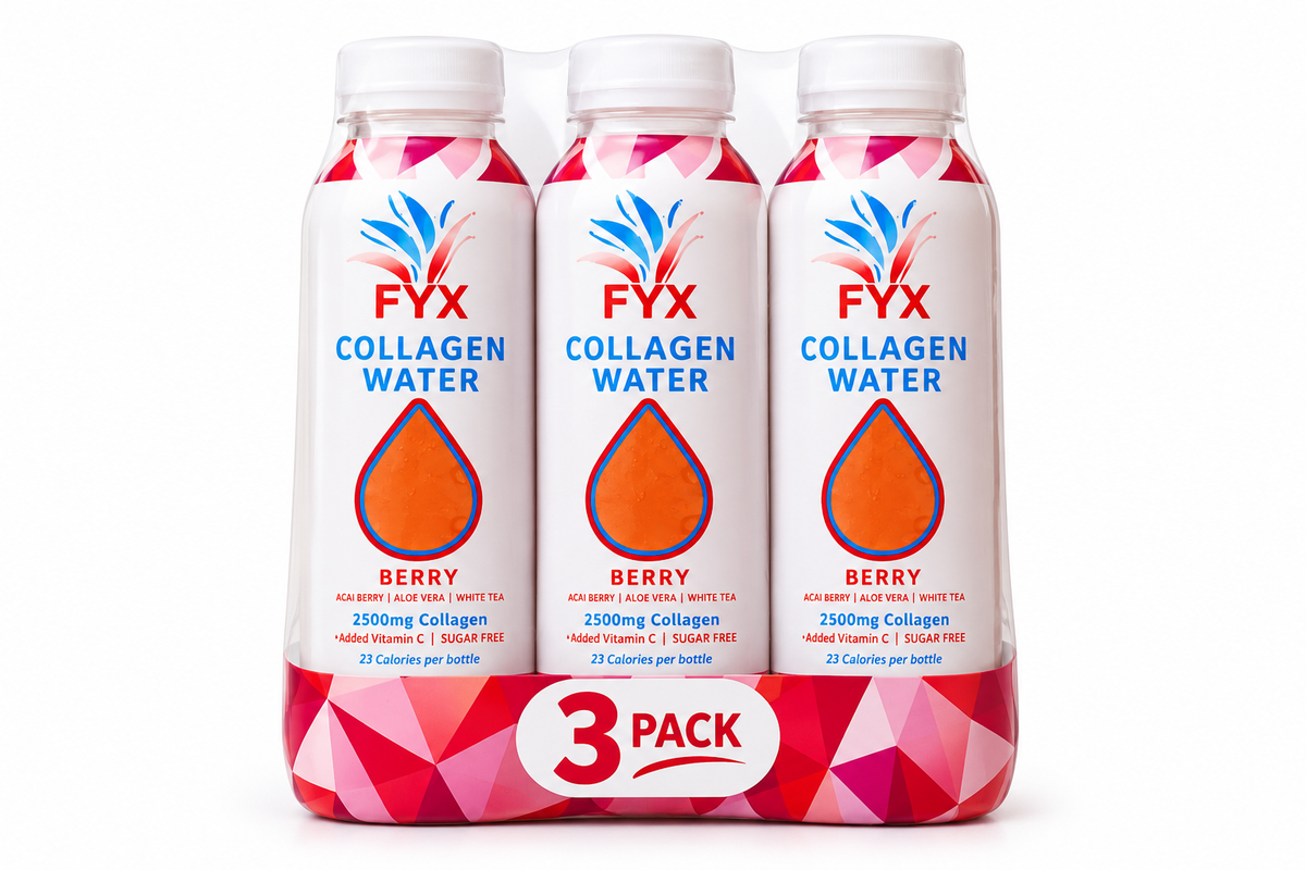 FYX Collagen Water - Berry 400ml Pack of 3