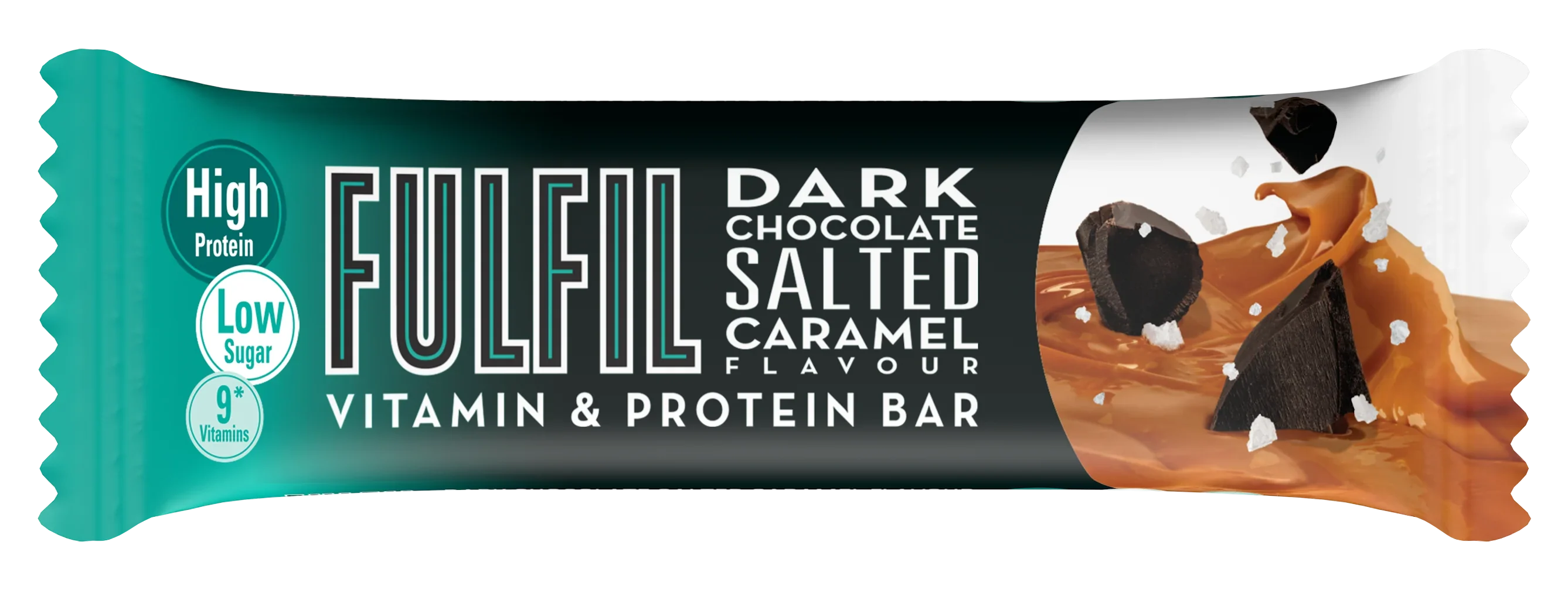 Fulfil Dark Chocolate Salted Caramel Flavour - Vitamin & Protein Bar, Low Sugar, High Protein, 150 Calories With 9 Vitamins