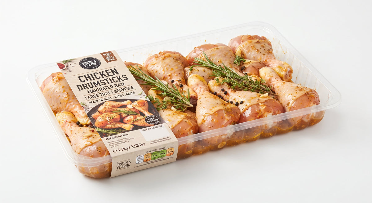 Chicken Drumstick Tray, Marinated Raw, Large Tray serves 6