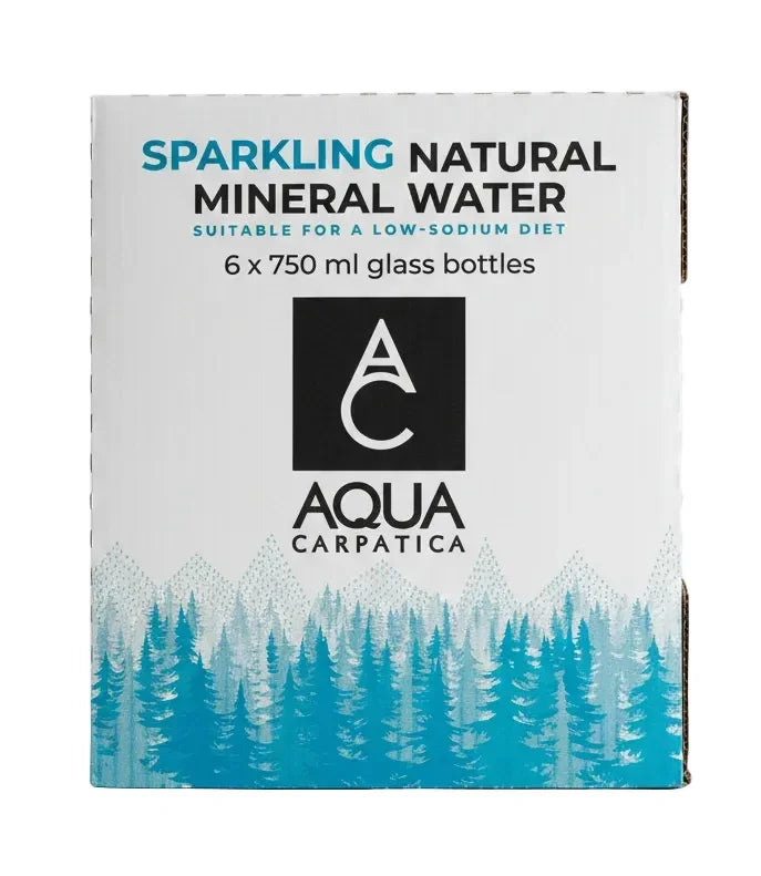 Aqua Carpatica Sparkling Mineral Water, Glass Bottles - 750ml 6x 750ml
