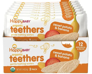 HappyBABY Organic Teethers 4g, Sweet Potato & Banana - Pack of 12