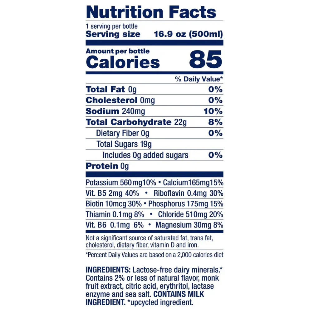 GoodSport Lemon Lime nutrition facts and ingredients label, 16.9 oz bottle, iPlantBased UAE