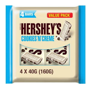 Hershey's Cookies 'n' Creme Chocolate Bar 4 x 40 gr (160 gr) Value Pack - Promo