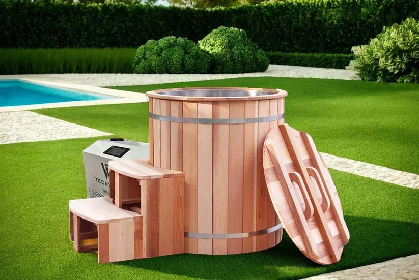 Artisan Barrel Ice Bath With Chiller (Natural Cedar)