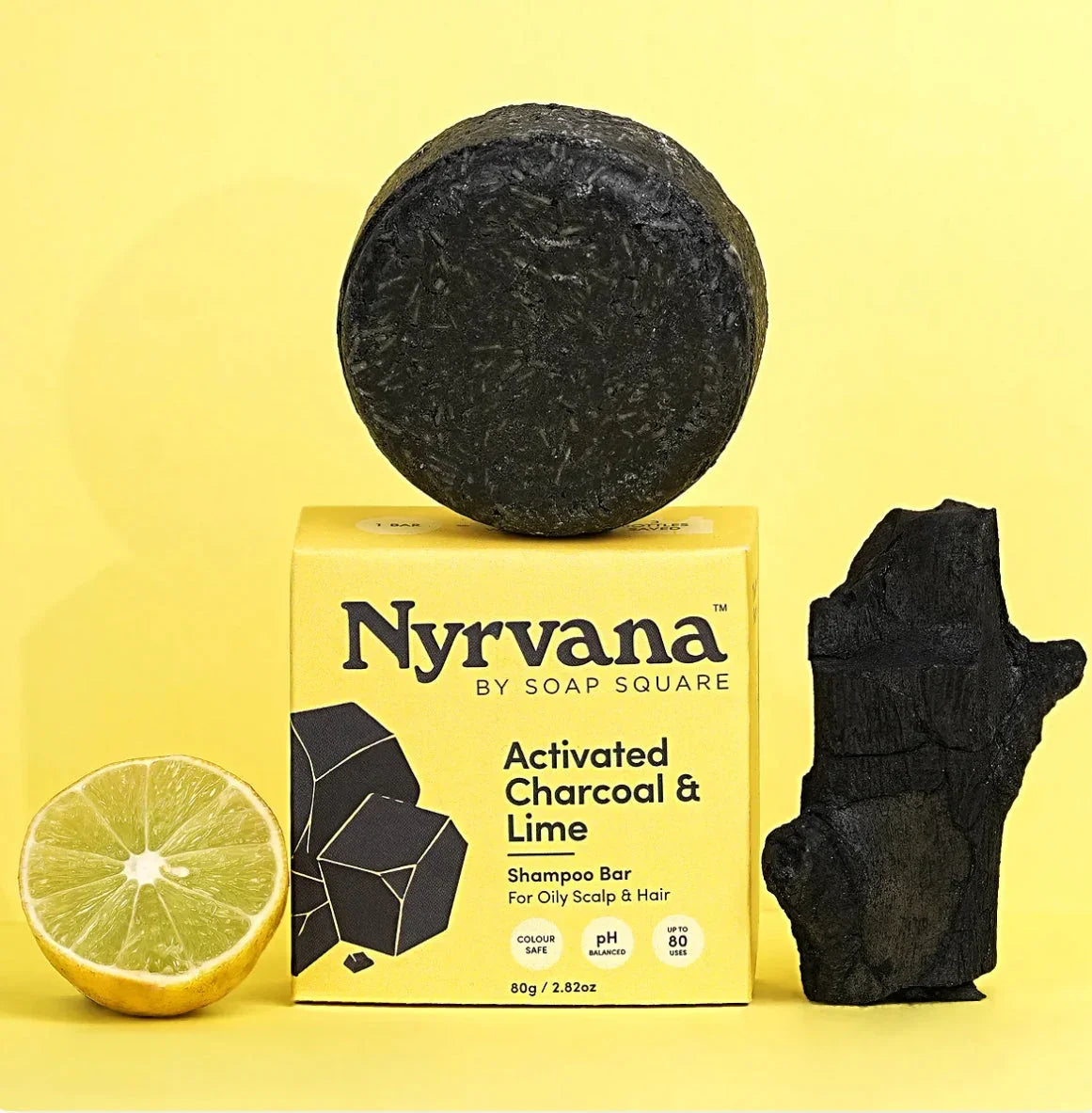 Activated Charcoal & Lime Shampoo Bar (for Oily Scalp & Hair)