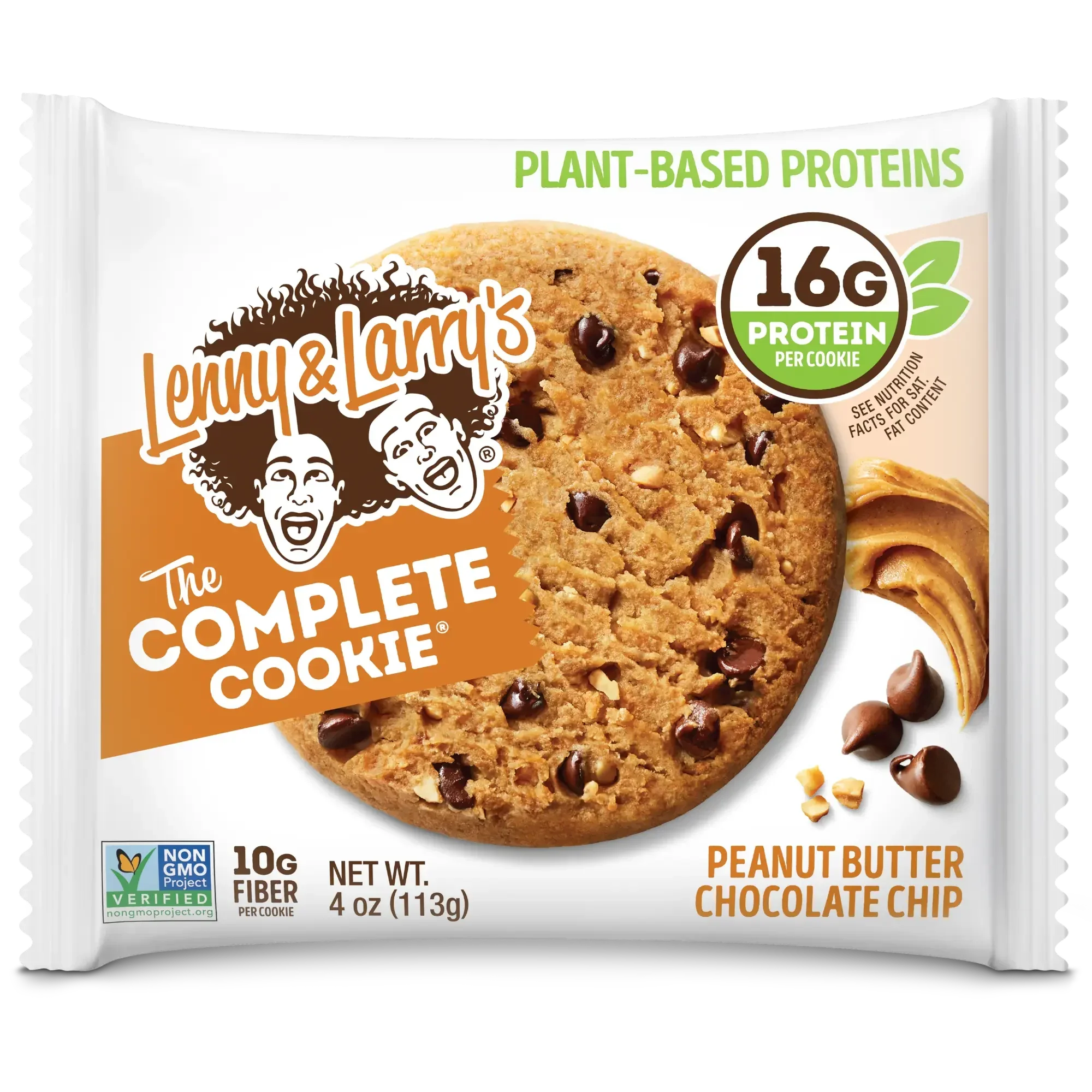 Lenny & Larry's Peanut Butter Chocolate Chip Complete Cookie, Plant Based Proteins, Non GMO,113gm