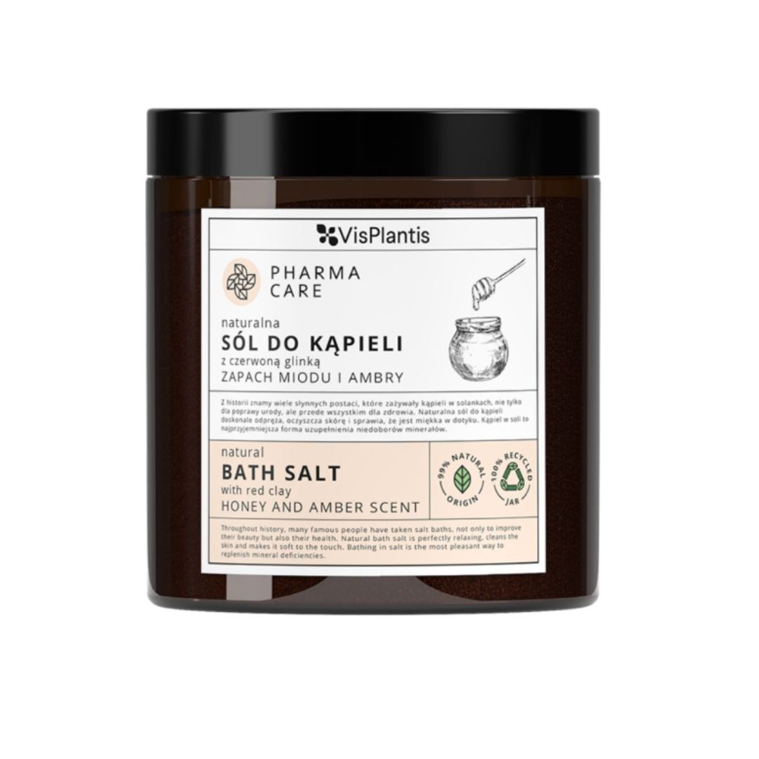 Natural Bath Salt With Red Clay Honey And Amber Scent