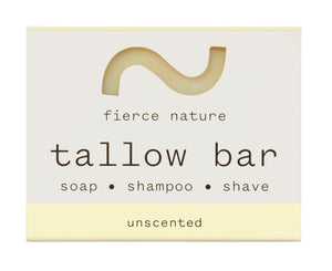 Fierce Nature Multi-Use Tallow Bar (Unscented) 80g