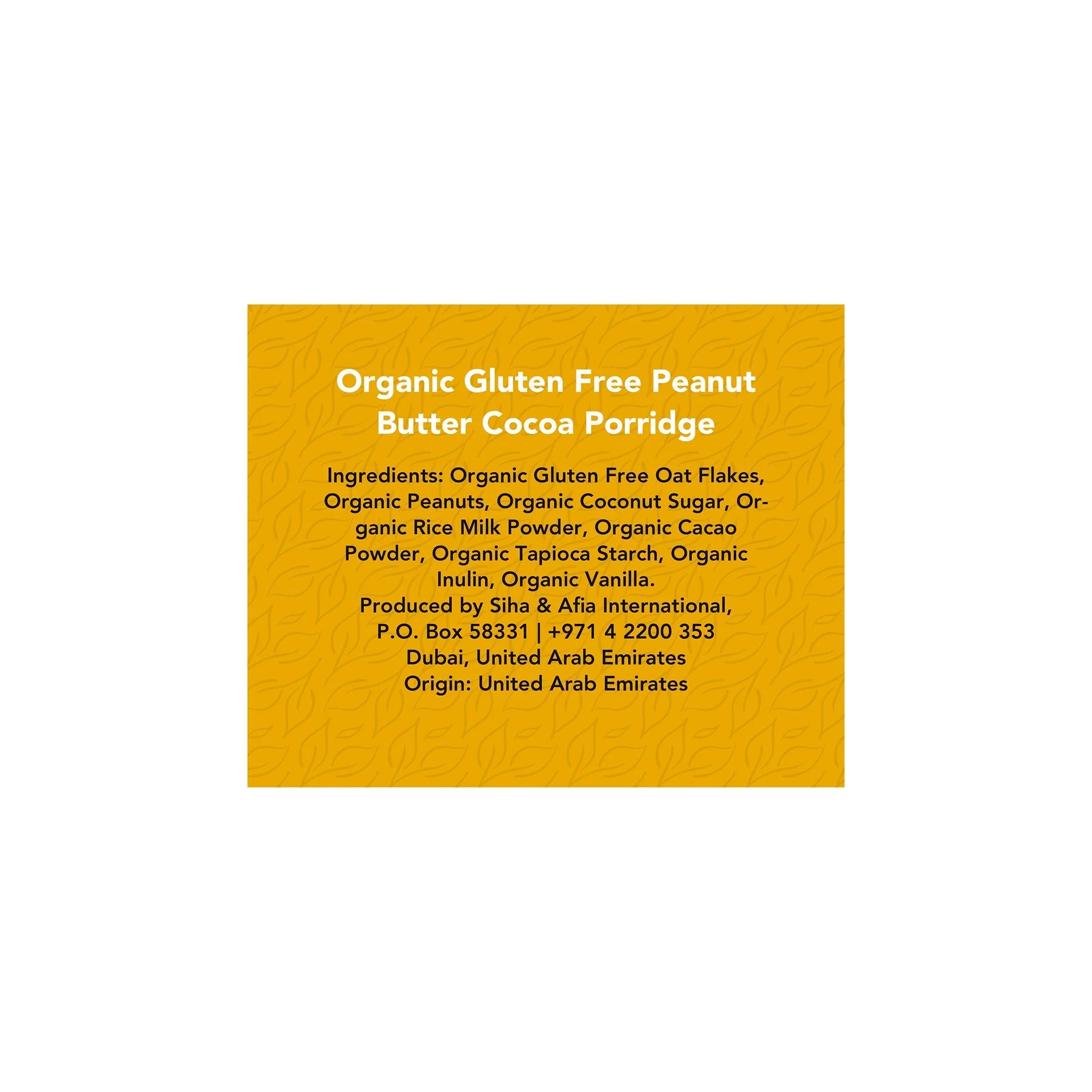 Meadows Organic Peanut Butter Cocoa Porridge
