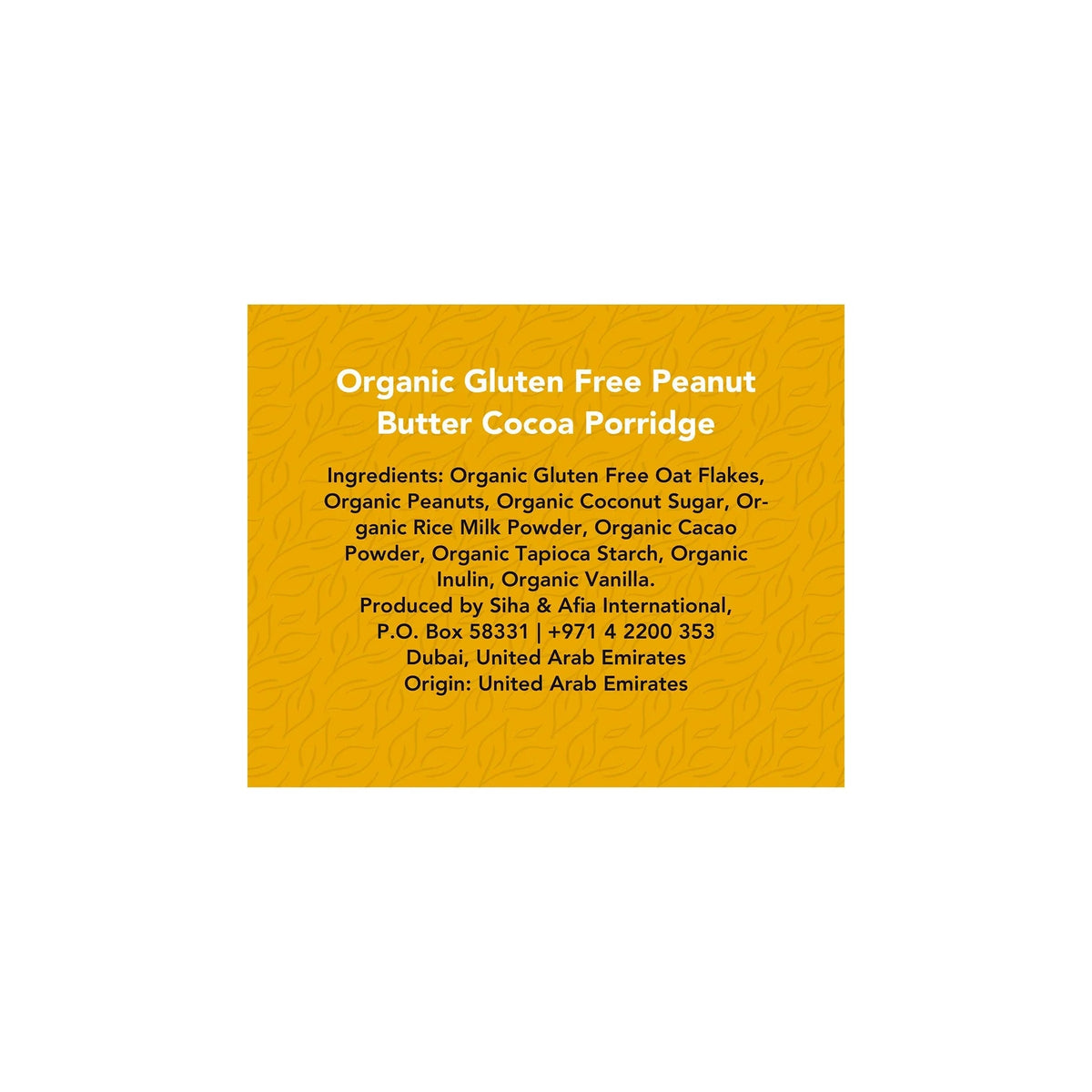 Meadows Organic Peanut Butter Cocoa Porridge - 400g