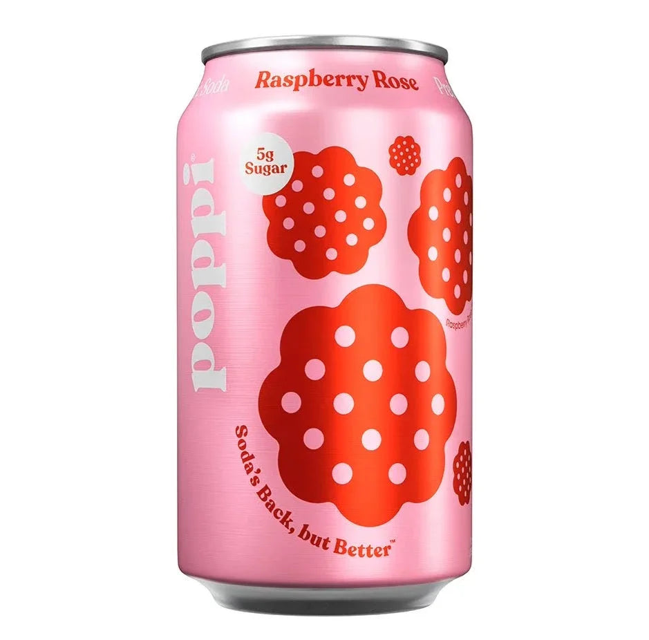 Poppi Prebiotic Soda Raspberry Rose 355ml