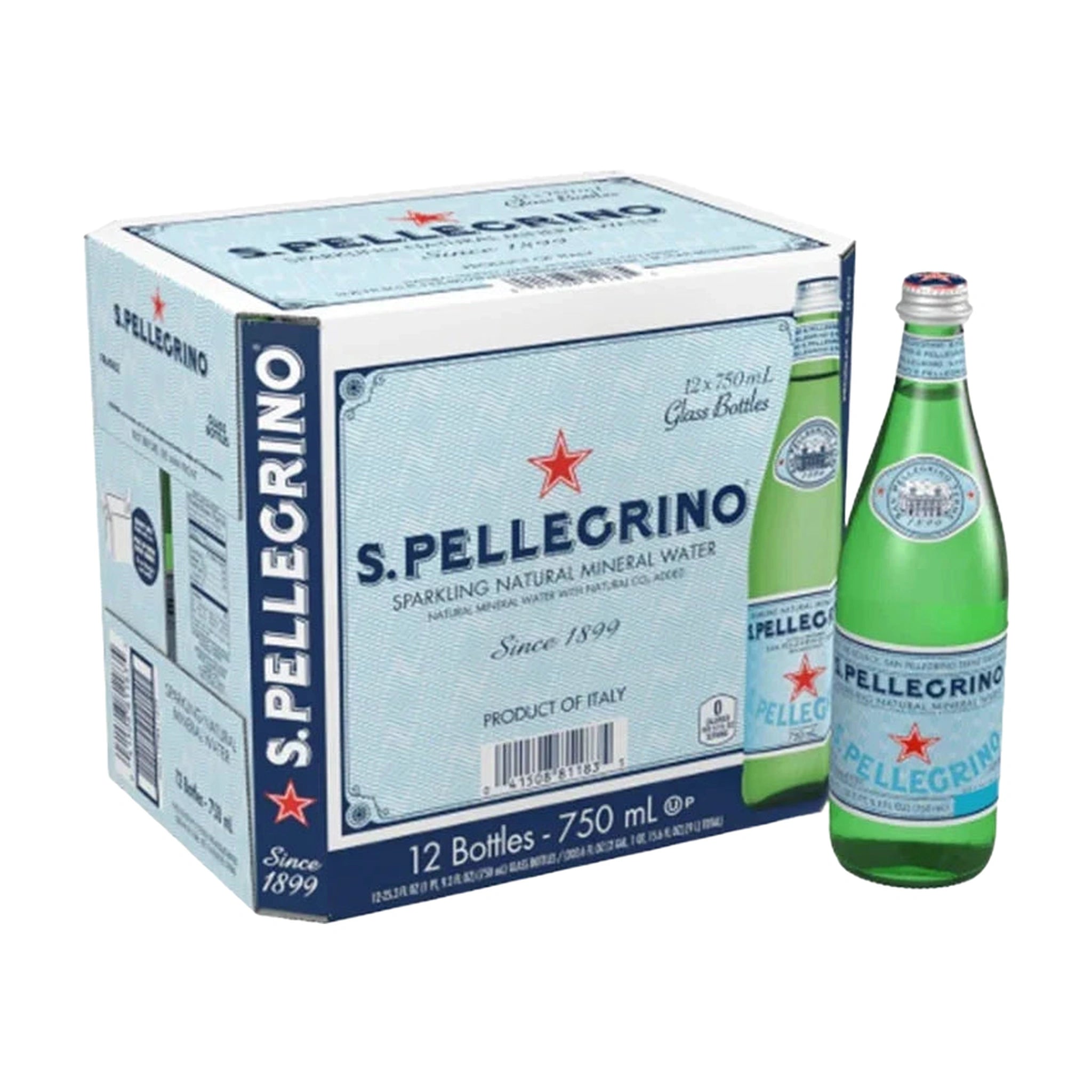 S.Pellegrino Sparkling Water Glass 750ml x 12