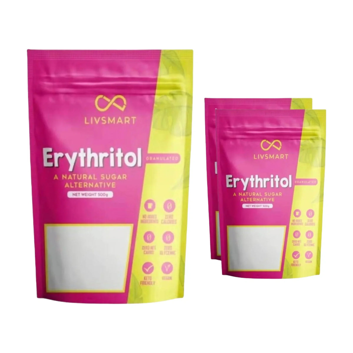 Livsmart Erythritol, 2 × 500 g