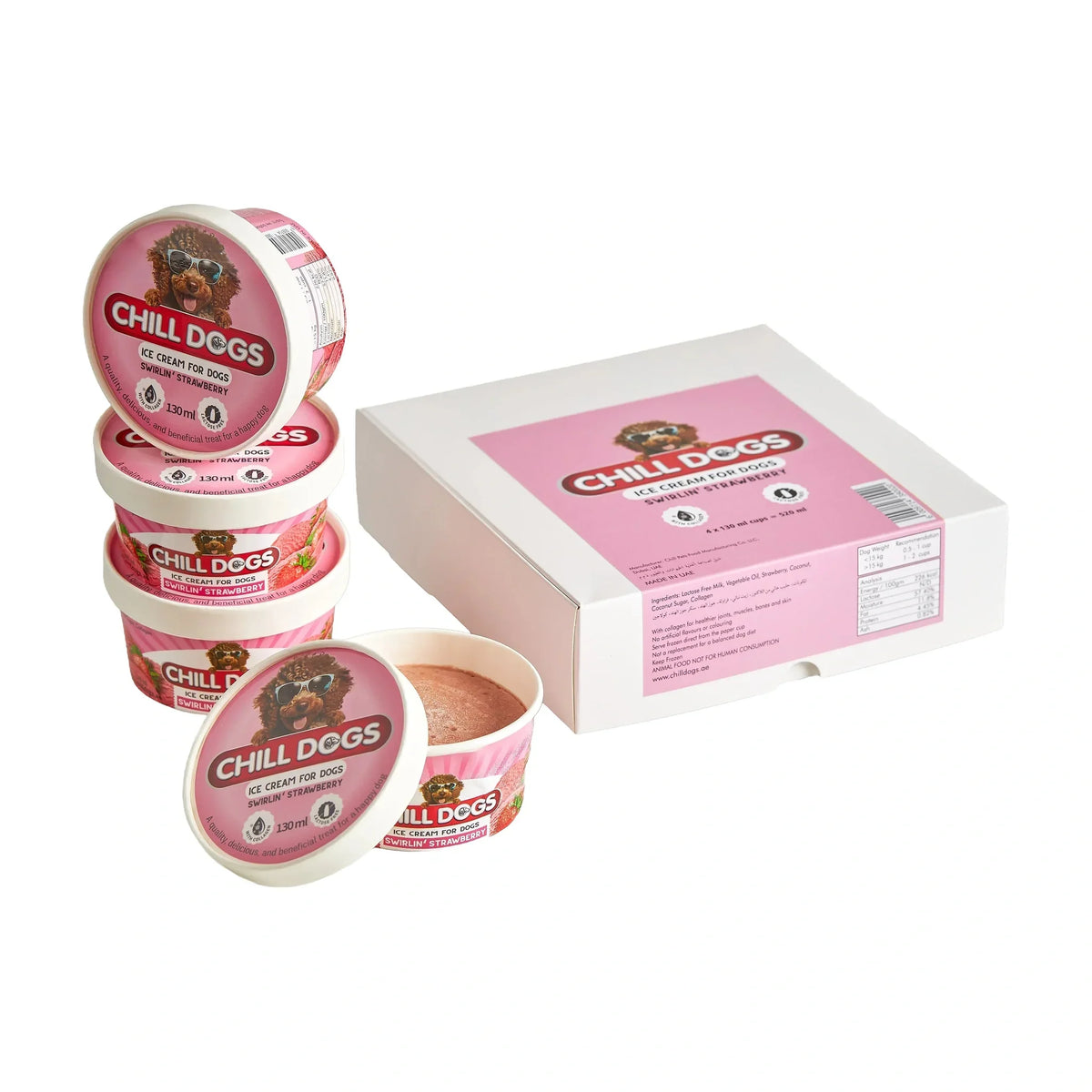Chill Dogs Swirlin' Strawberry Box 4Cups 130ml