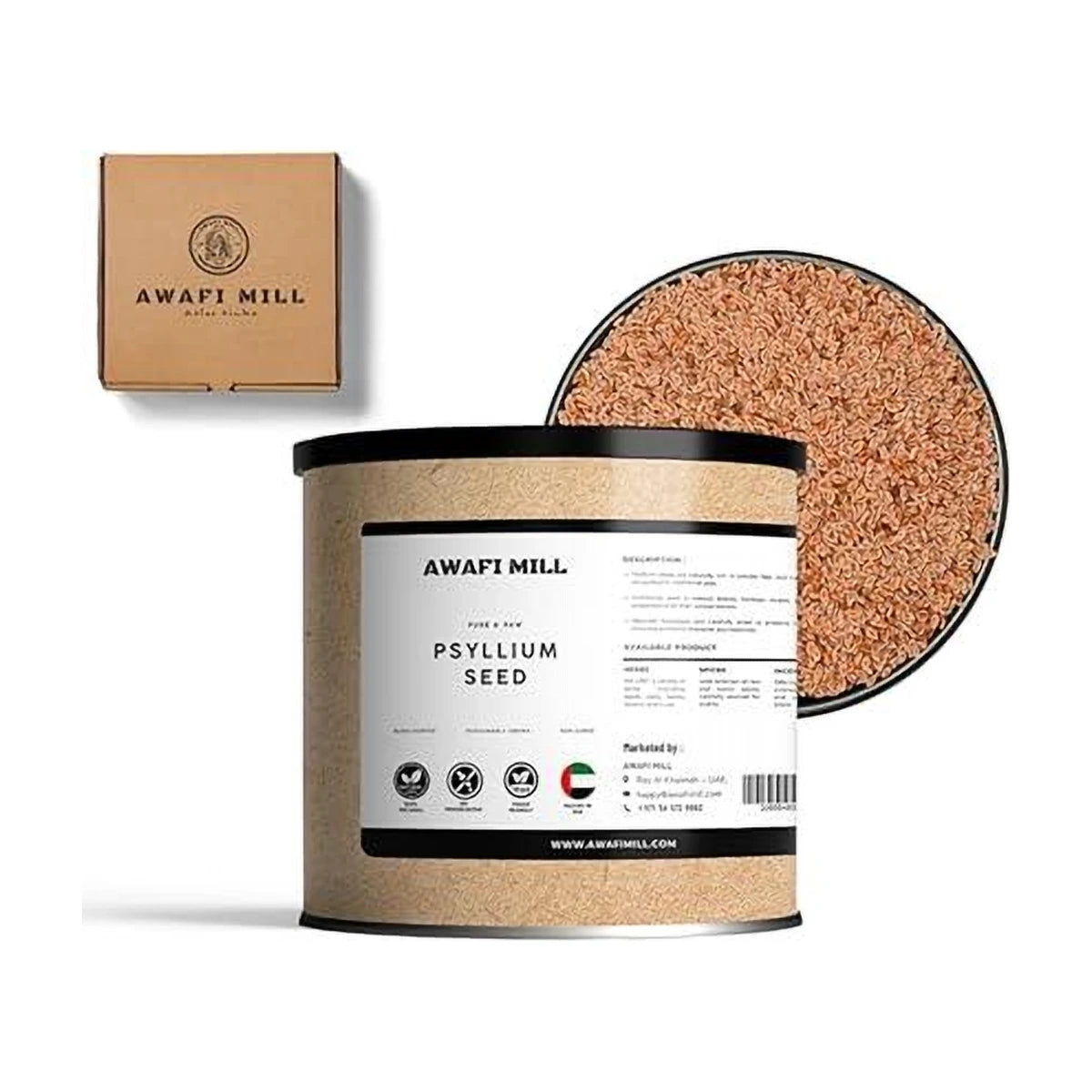 AWAFI MILL Dried Psyllium Seeds | Ispaghol Whole - 100 g | 3.5 Oz