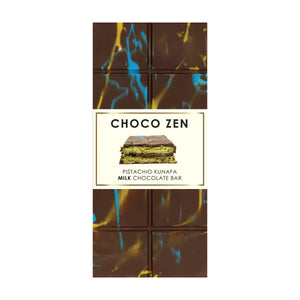 Choco Zen Pistachio Kunafa Milk Dubai Chocolate Bar 190g - View 4 | Welaza